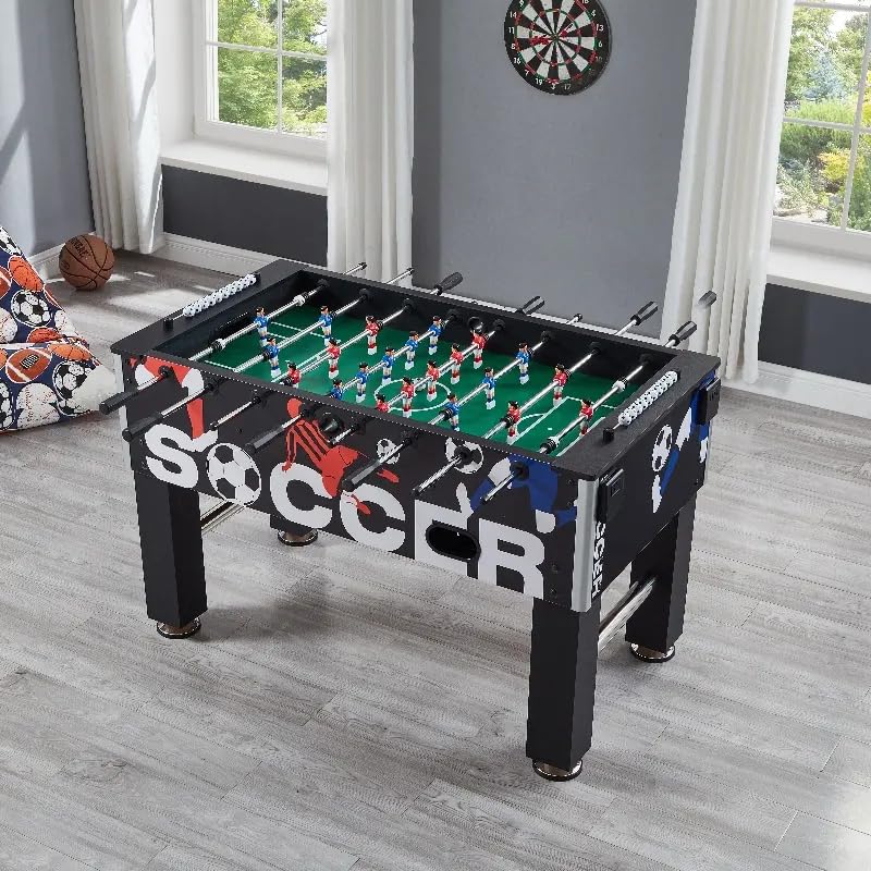 Image of JBB Black Diamond 55 inch Foosball Table, Strong and Sturdy Model for Adults, Perfect for Home, Office, Resorts, Hotels, Schools - Heavy Duty
