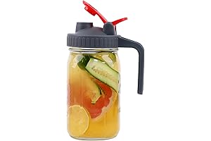 Rubbermaid Liquid Storage Containers - Mason Jar Pitcher With Pour Spout Lid 32 OZ