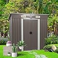 6ft x 4ft Grey Metal Shed - Durable Steel Storage Shed with Sliding Doors, Padlock, and Easy Assembly for Outdoor Garden