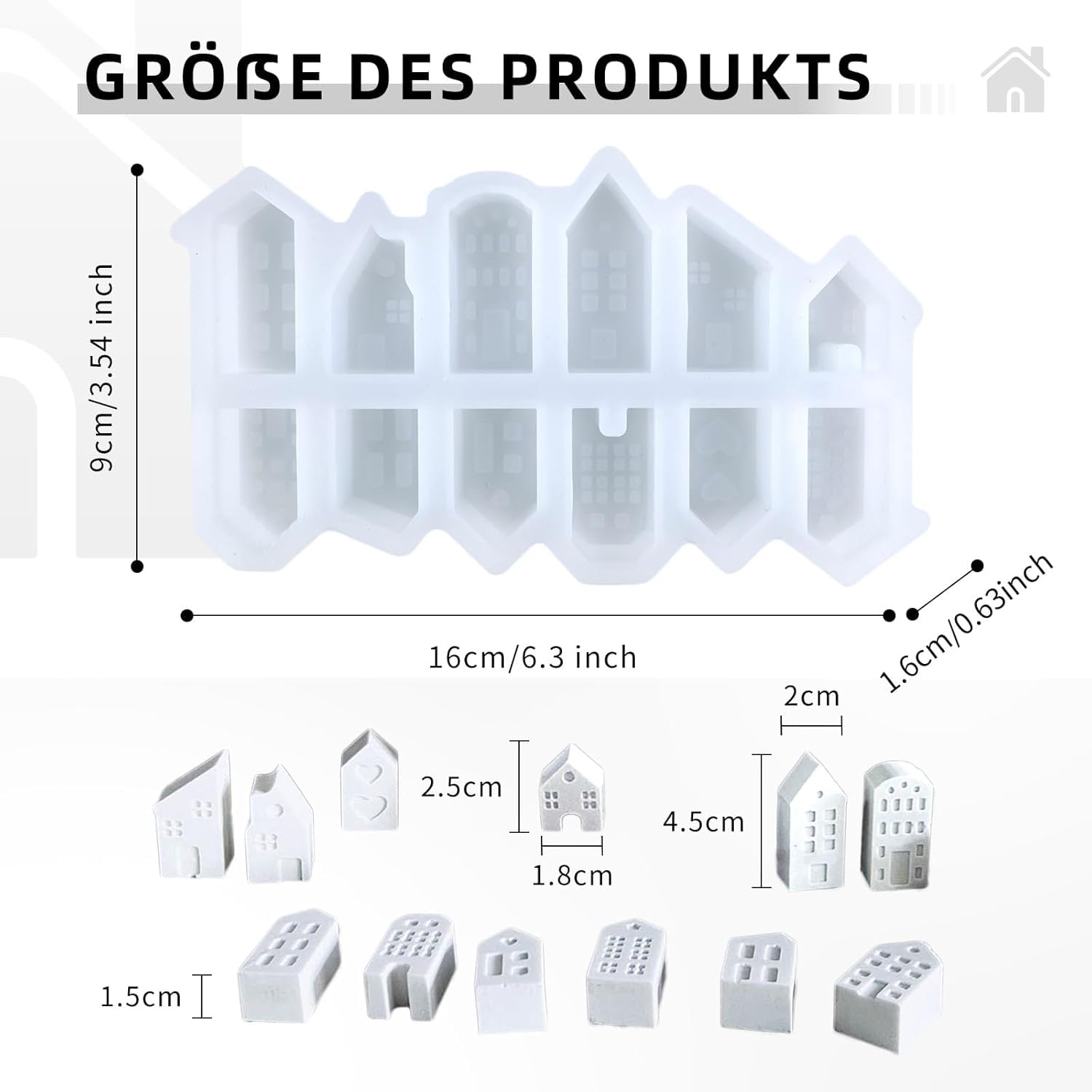Stampi in silicone per case, portacandele in silicone, con base, stampo per colata per casa, calcestruzzo, stampo in silicone, per candele e lumini (A