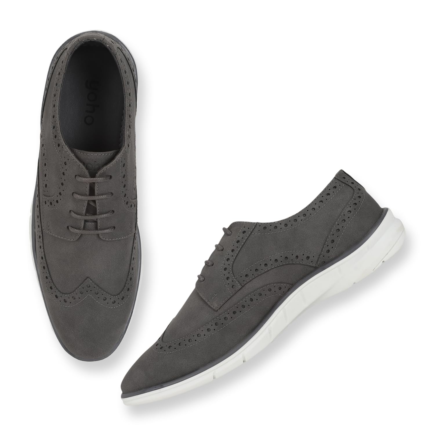 YOHOBrogue Semi-Formal Shoes for Men | Comfortable Cushioned in-Sole | Vegan Leather | Lightweight | Modern | Outdoor Casual Shoes | Office