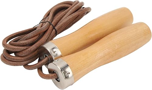 Miniatura 4 de Rope Skipping Rope, Workout Rope with Wooden Handle Cowhide for Fitness Portable Exercise HIIT Aerobic Training