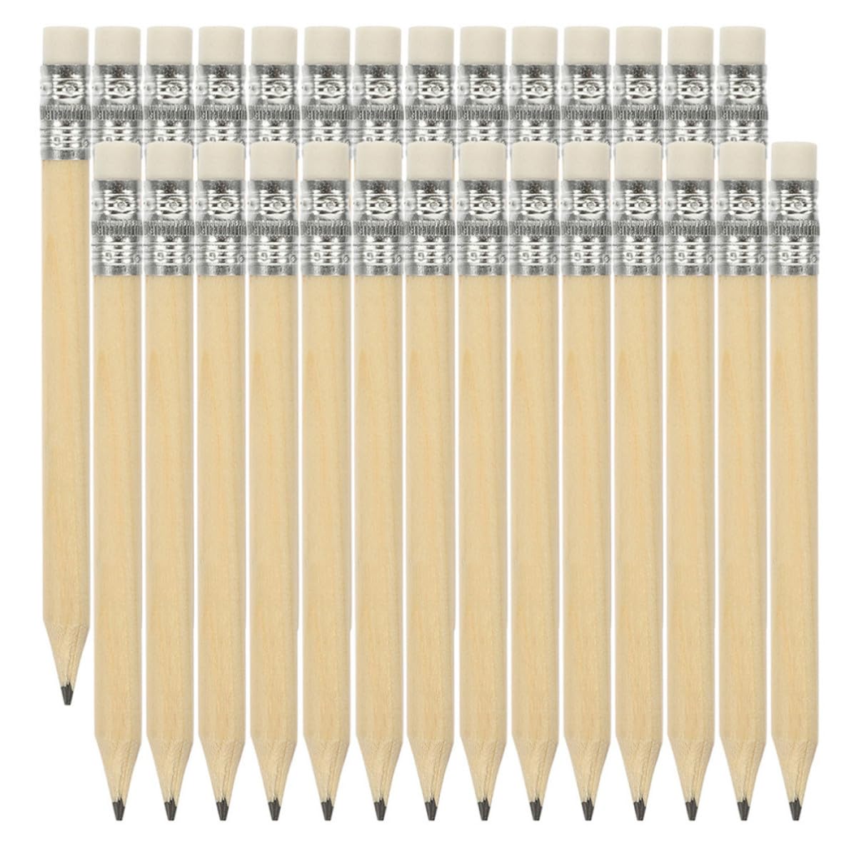 Petits Crayons en Bois Ronds avec Gomme, Mini Crayons Courts Lot de 200 Écriture Fluide pour Scorecards de Golf pour Activités Extérieures et Salle de Classe