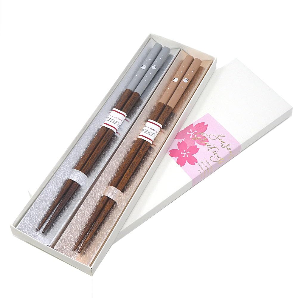 Amazon | 癒しの シマエナガ 夫婦箸 22.5cm 食洗機OK 抗菌 若狭塗 日本