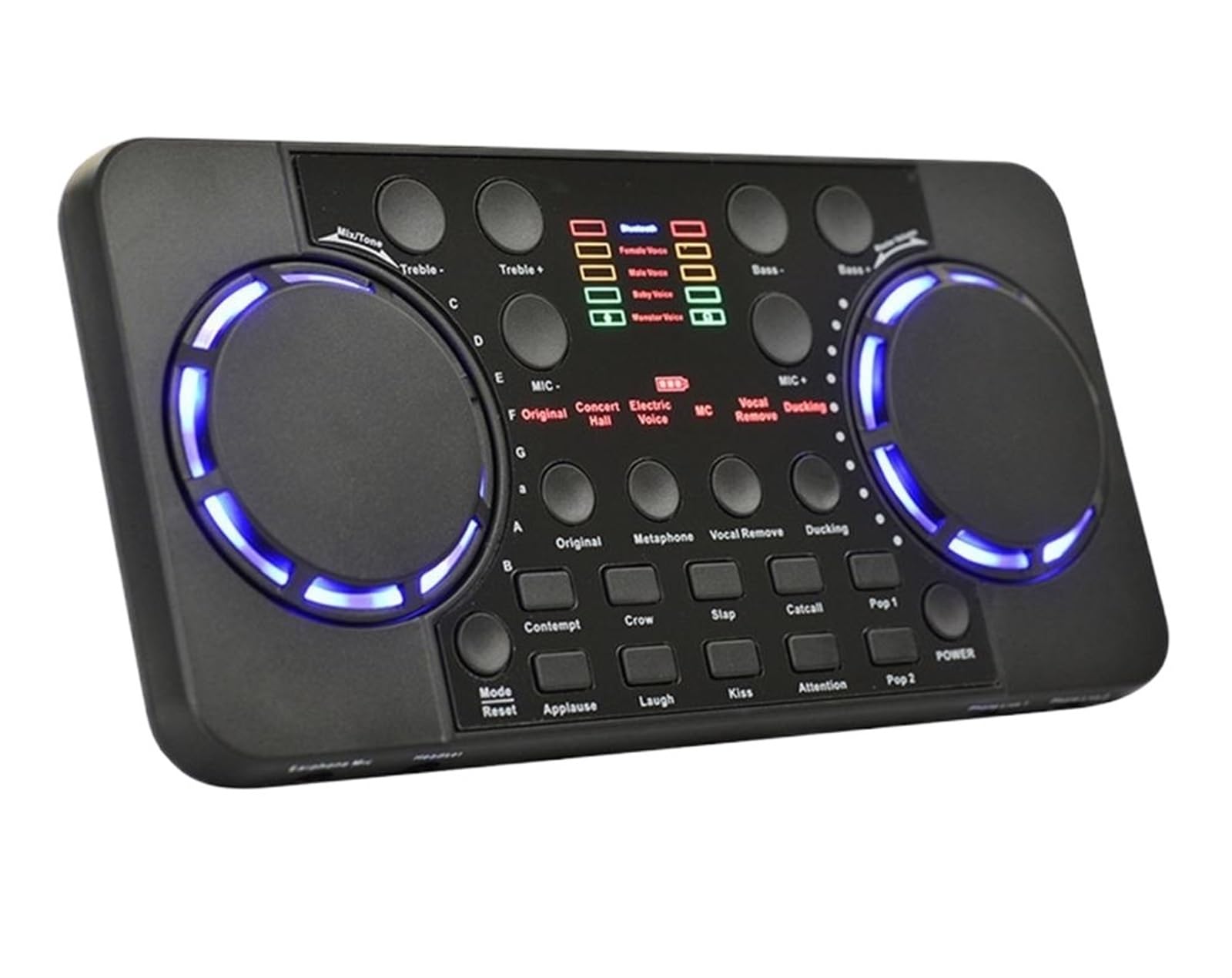 Contrôleur dj Mini mélangeur * dio avec dents bleues, carte son Portable, DJ 16 effets numériques, Console de réduction du bruit, enregistrement USB for le chant Table de mixage DJ