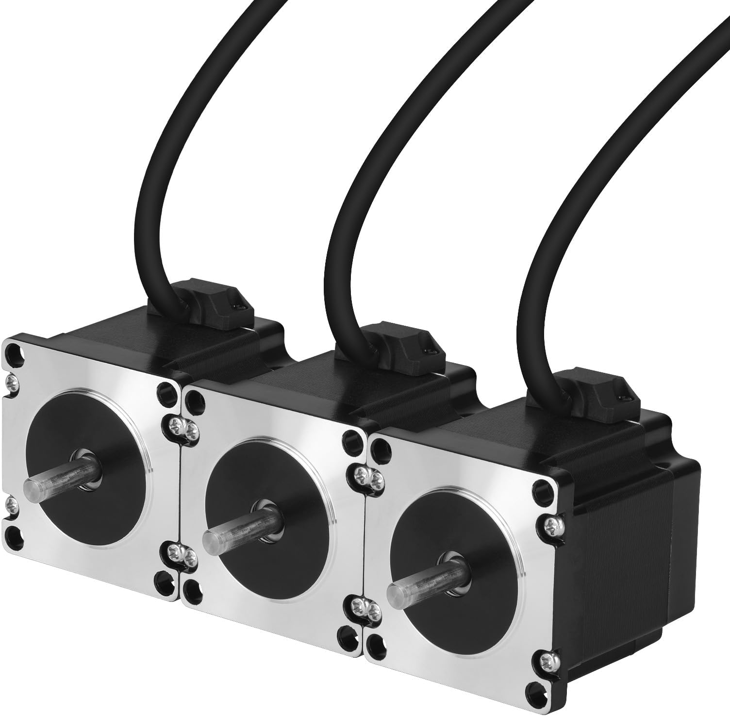 3Pack Nema 23 Stepper Motor 1.8° 2 Phase High Torque 1.3Nm(184.1oz·in) Bipolar 57x55mm 4.2A 0.5Ω 4-Lead Shaft 21mm φ6.35mm 57 Stepper Motor Cable 1M for CNC Mill Lathe 3D Printer DIY Robot