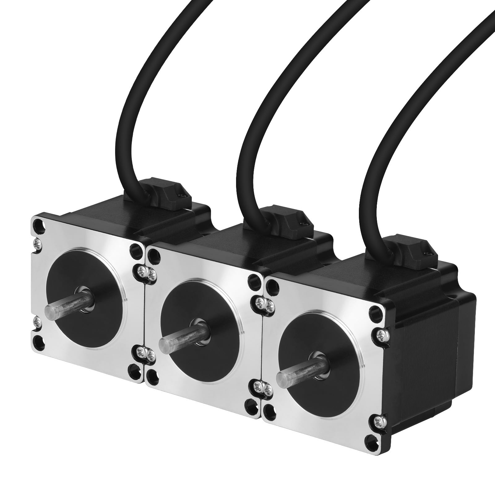 3Pack Nema 23 Stepper Motor 1.8‌°‌ 2 Phase High Torque 1.3Nm(184.1oz·in) Bipolar 57x55mm 4.2A 0.5Ω 4-Lead Shaft 21mm φ6.35mm 57 Stepper Motor Cable 1M for CNC Mill Lathe 3D Printer DIY Robot