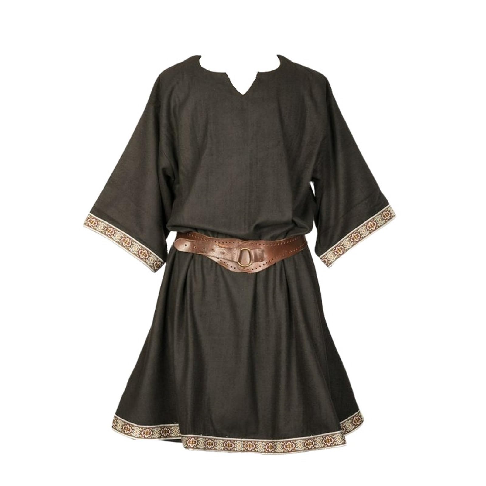 Tunica Medievale Vichinga Uomo | Camicia In Lino Maniche Corte | Costume Halloween Cosplay LARP