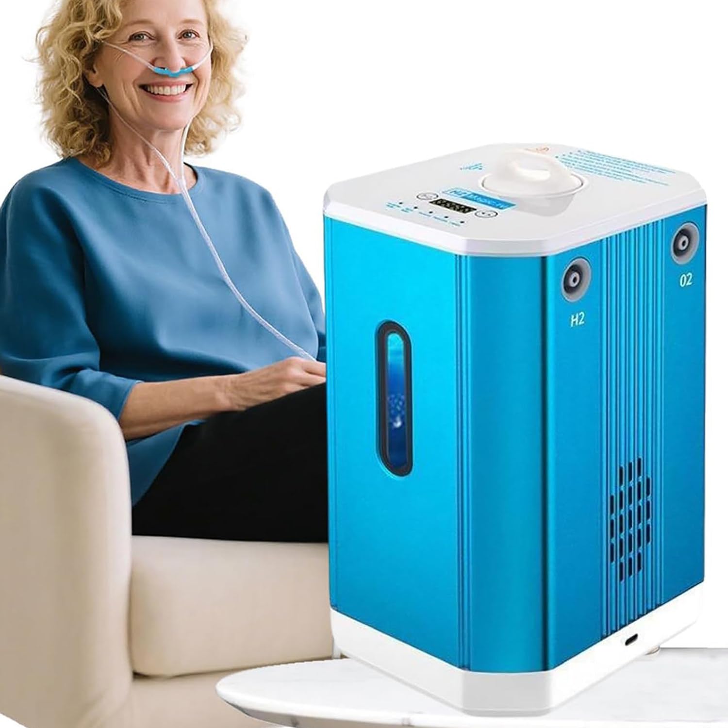 Hydrogen Inhalation Device,H/O Separation,99.99% High Purity 225ml/min-Blue