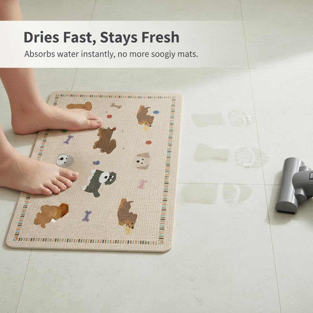 Tapis Bain Séchage Antidérapant, 60 * 90cm