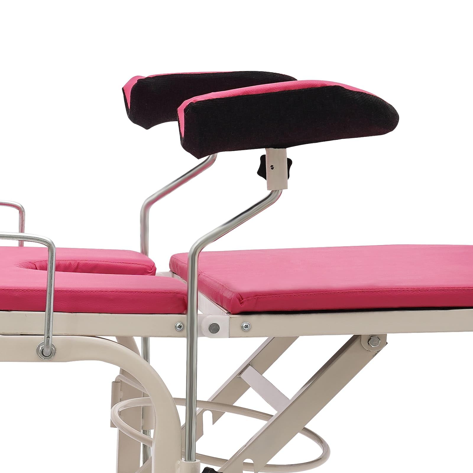 Silla/Cama de Examen Ginecológico para Sala de Parto, Ángulo Ajustable, Reposabrazos Ajustables en Altura, Capacidad de Carga 150 kg, Ideal para Hospitales y Clínicas (Rosa)