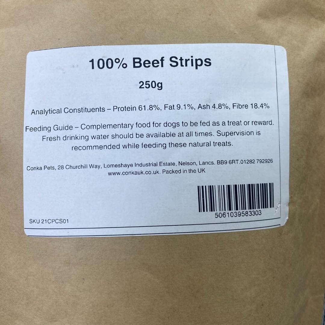 Conka Pets Dog Treats Chew Strips, 100% Natural Strips (250 g), Dog Chews Treats, Hypoallergenic, Grain - Image 3