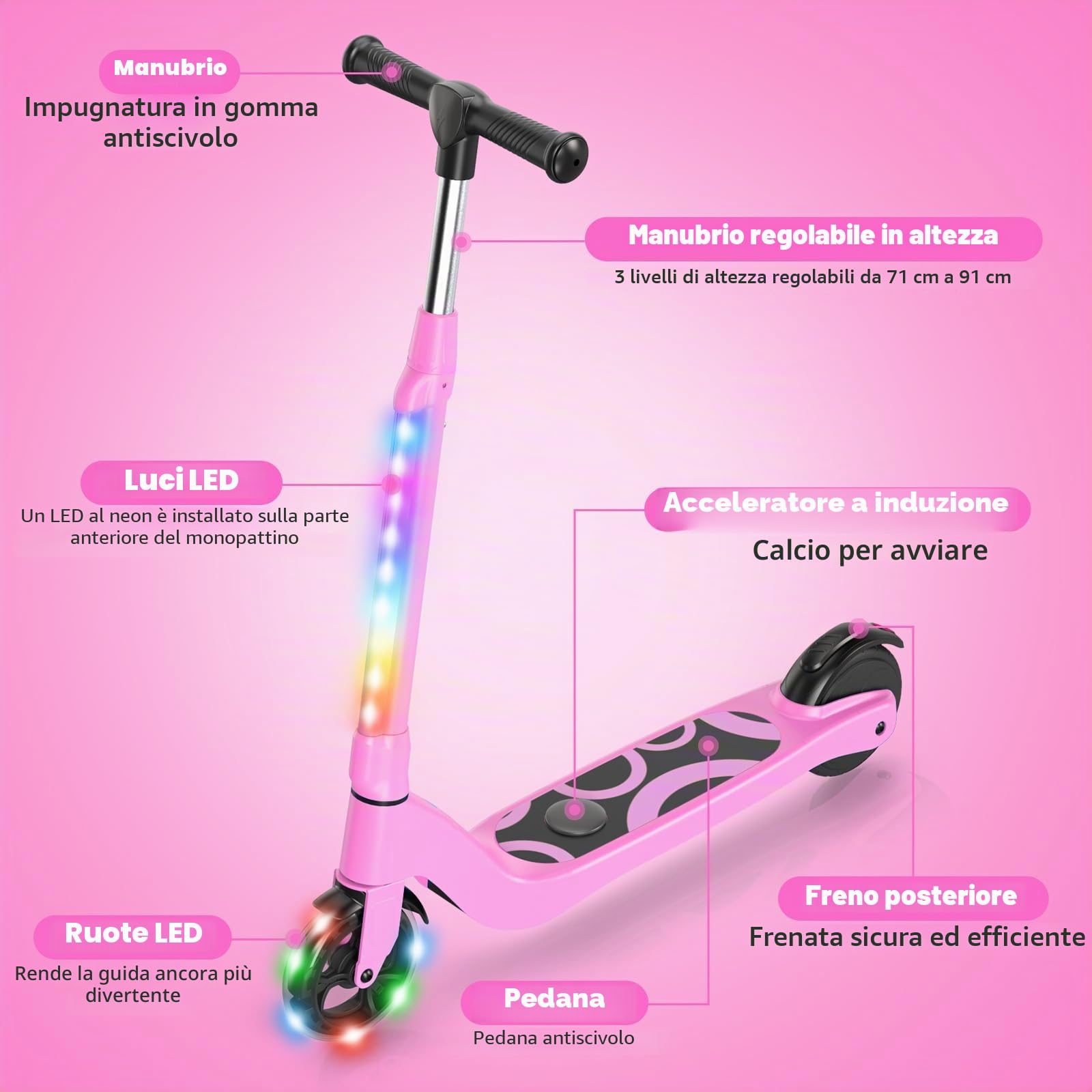SISIGAD Yd531 - Scooter Elettrico Bambini Gioventù Unisex