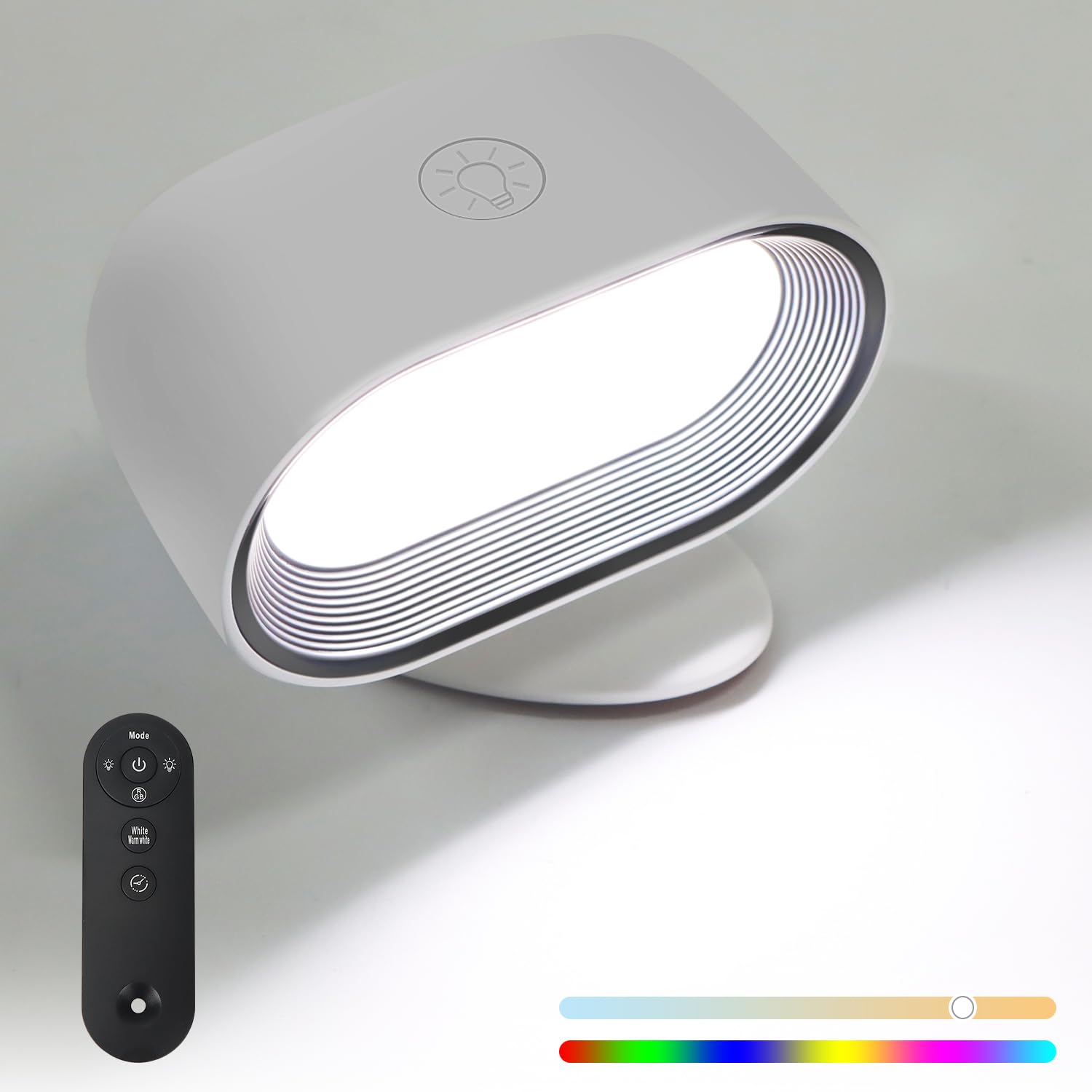 OWill Apliques pared Dormitorio, Lamparas Sin Cables 360°, Aplique Pared Sin Cable 6 Niveles De Brillo, Lampara Pared Sin Cable 6 Modos de Color, Lampara de Pared Sin Cable