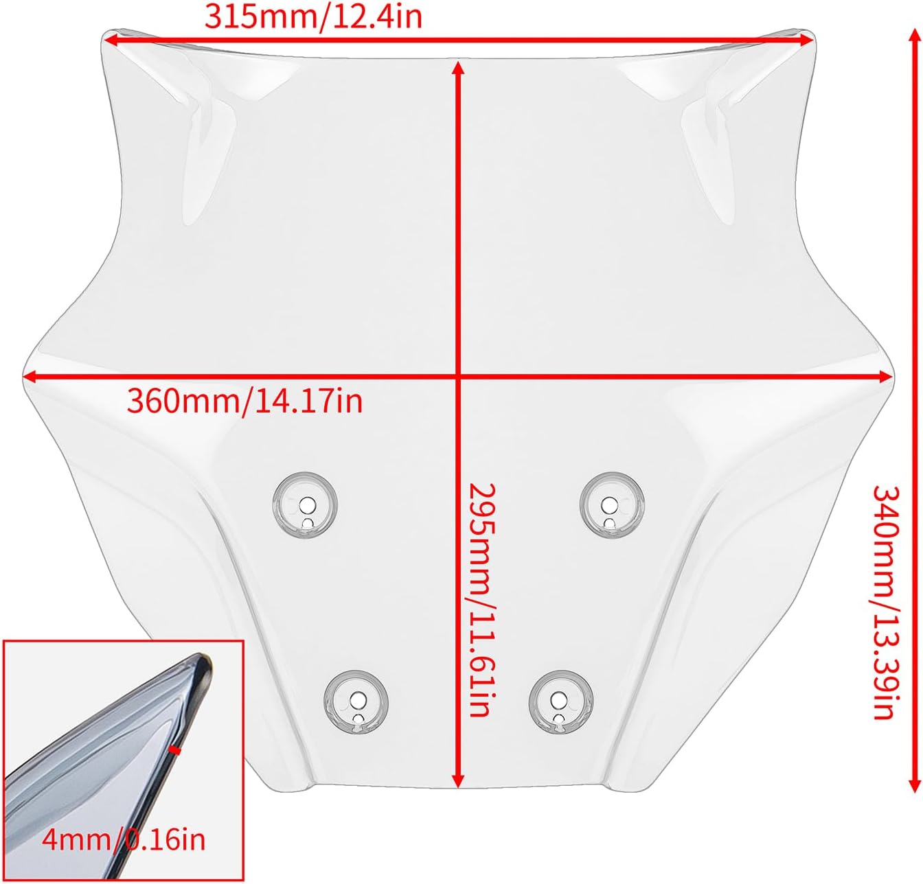 Motorcycle Front Windscreen Windshield for Yamaha MT-09 FZ-09 2024 2025 2026 MT09 FZ09 SP Morden Sport Adventure Wind Shield Screen Flyscreen Fairing Deflector Protector (Long-Black)