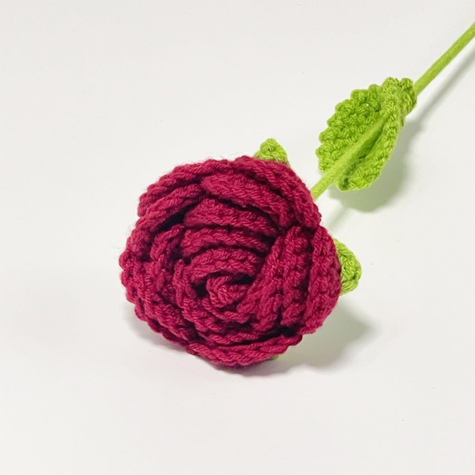 ALIHLUDNB Weaving Rose Simulation Flowers, Homemade Crochet Bouquet