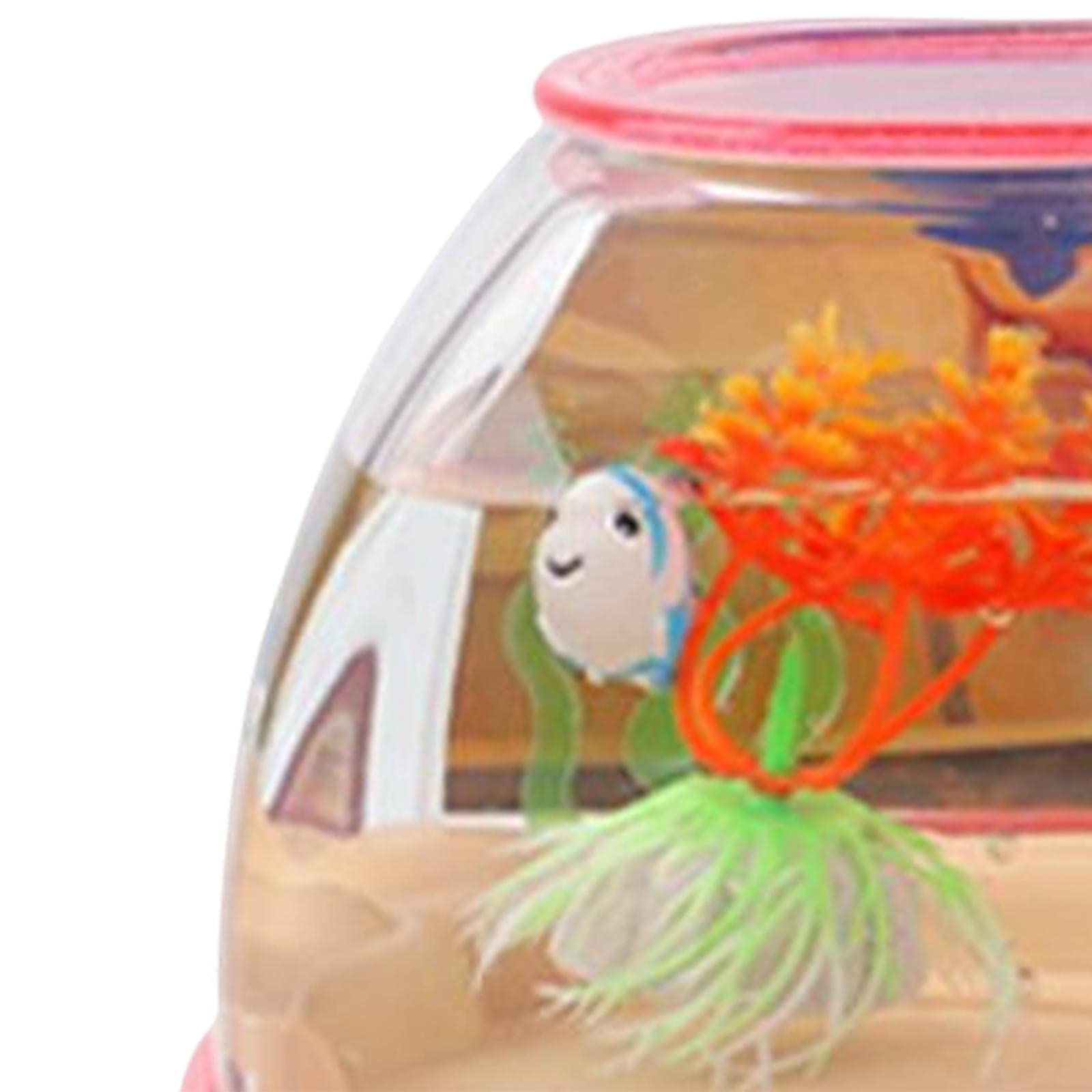 Aquarium Giocattolo Pesci Cartone Musica Luci Decorativo Interattivo Adatto per Bambini Apprendimento E Gioco Casalingo, Rosa