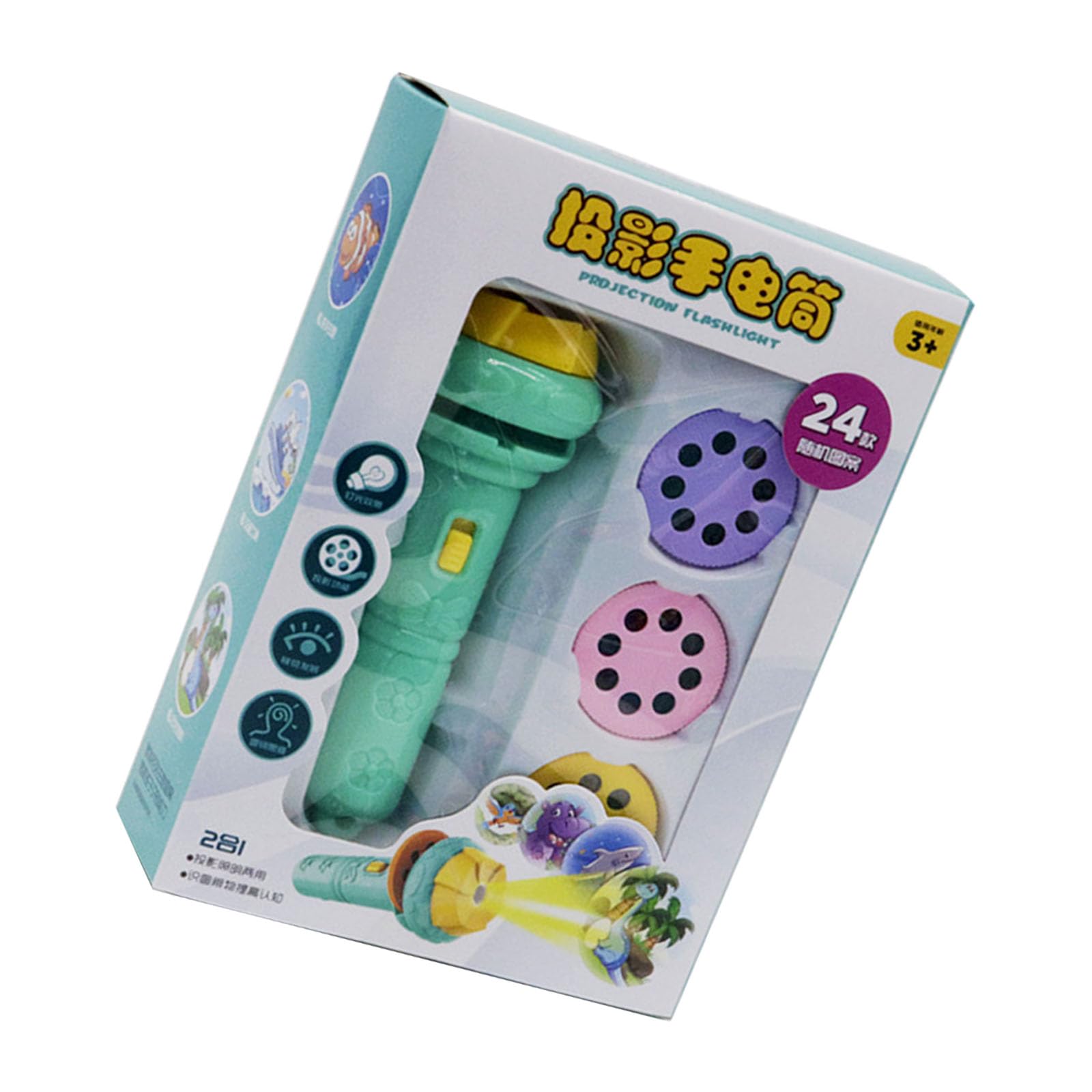 TFAOYS Cartoon Projection Educational Flashlight Toy for Kids Early Learning with Safe Portable Parties Cartoon Projection Toy for Children