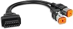 OBD2 Cable 16 Pin to 4 Pin+6 Pin Fits for Harley Davidson Motorcycle, OBD Scanner Adapter Cable Work with Many Motorcycle Diagnostic Tool