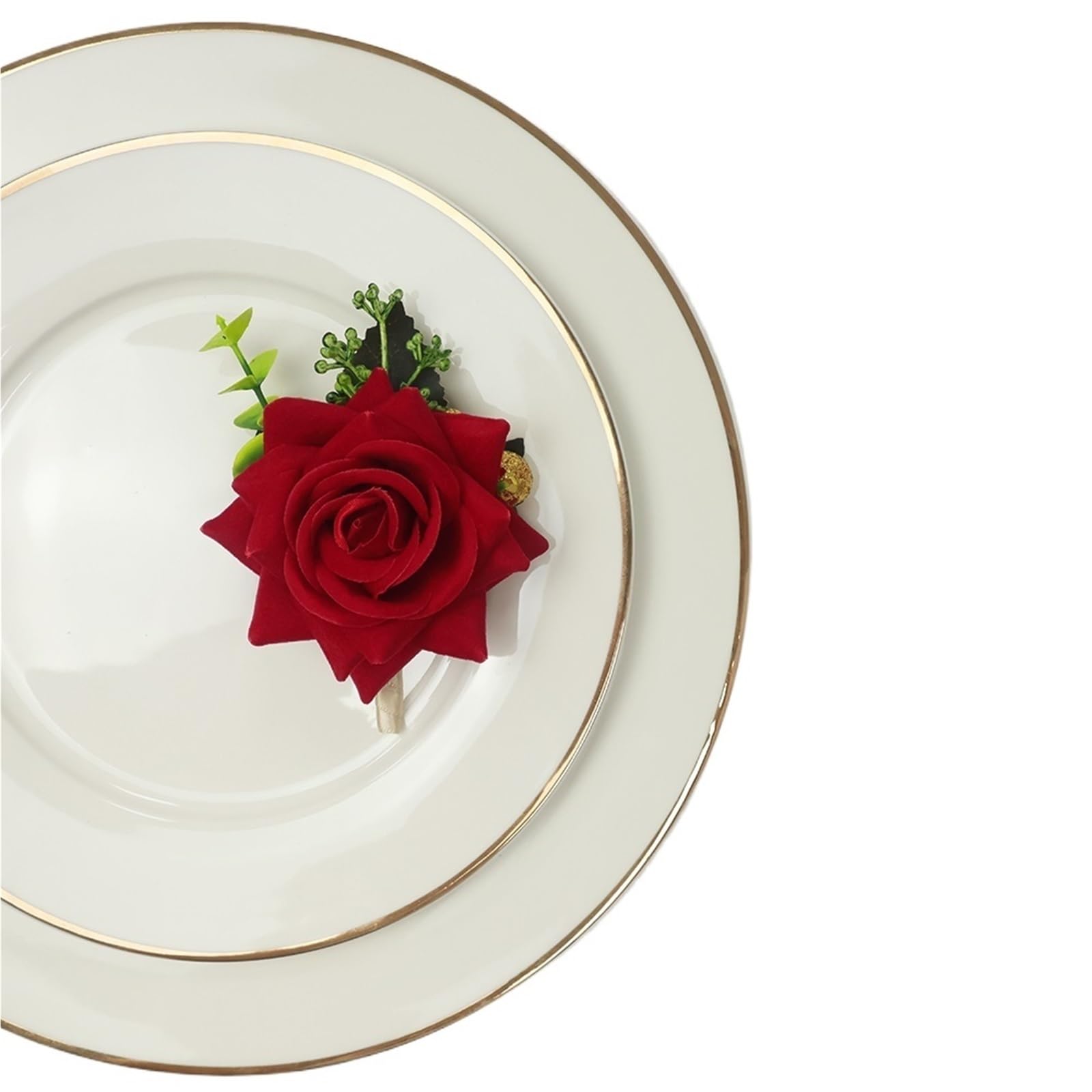 WTAXBH Corsages for Weddings Red Groom And Bride Hand Flowers Boutonniere And Corsage Wedding Accessories For Party(Red A)