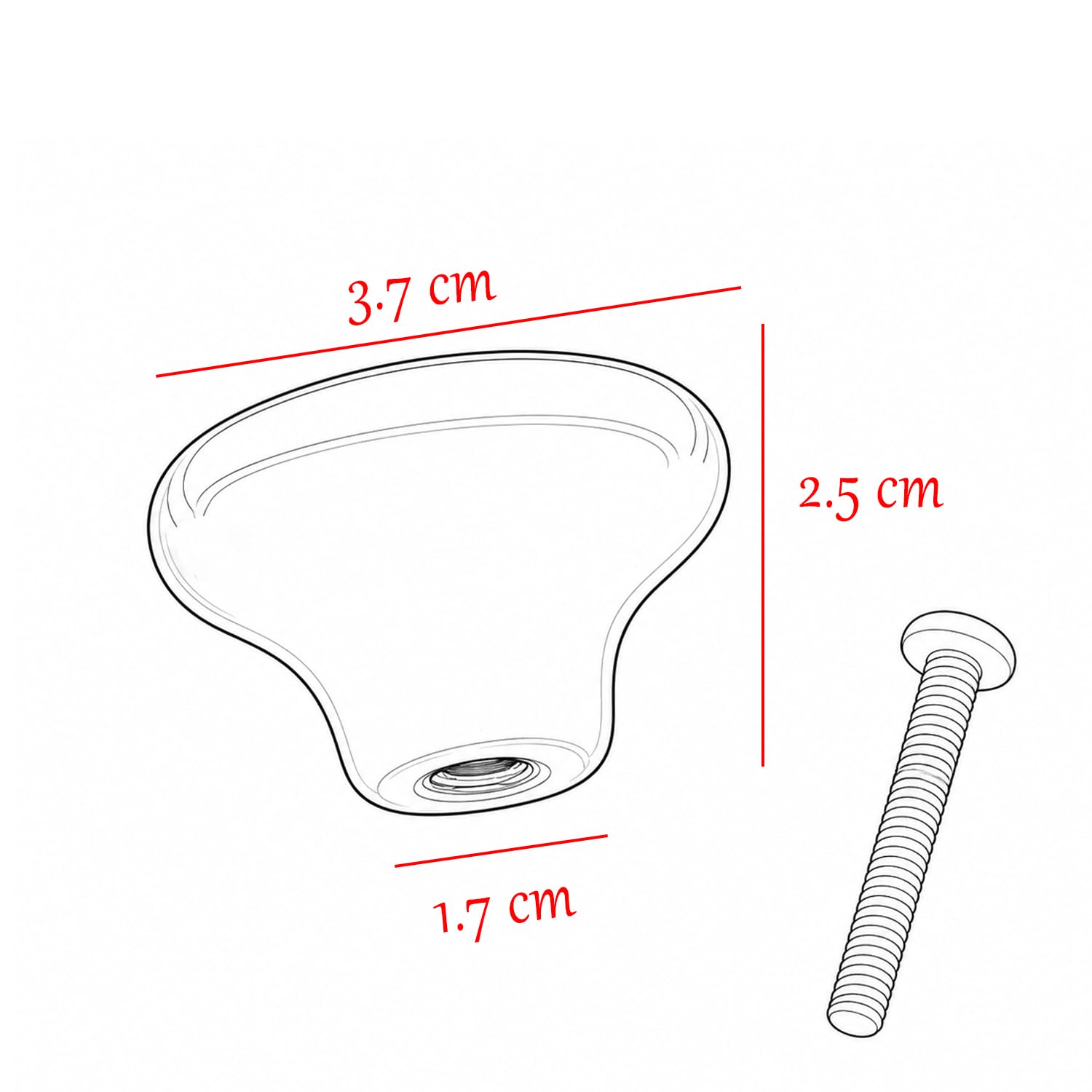 (1 Adet) Egg Oval Porselen Yuvarlak Beyaz Renk Kulp Mobilya Gardrop Dolabı Kapak Kulpu Çekmece Kulbu