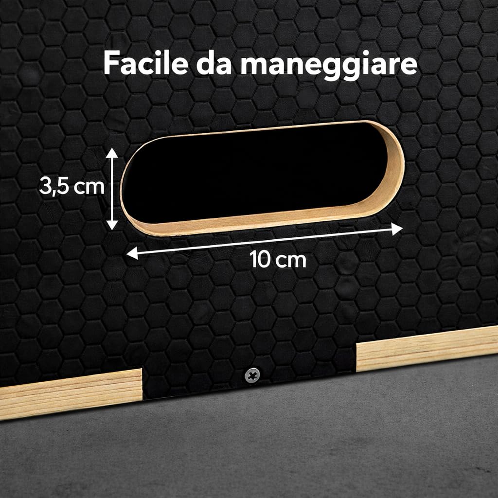 BILDER Plyo Box 3 in 1 in Legno Antiscivolo – Box Pliometrico con 3 Altezze per Allenamento Funzionale