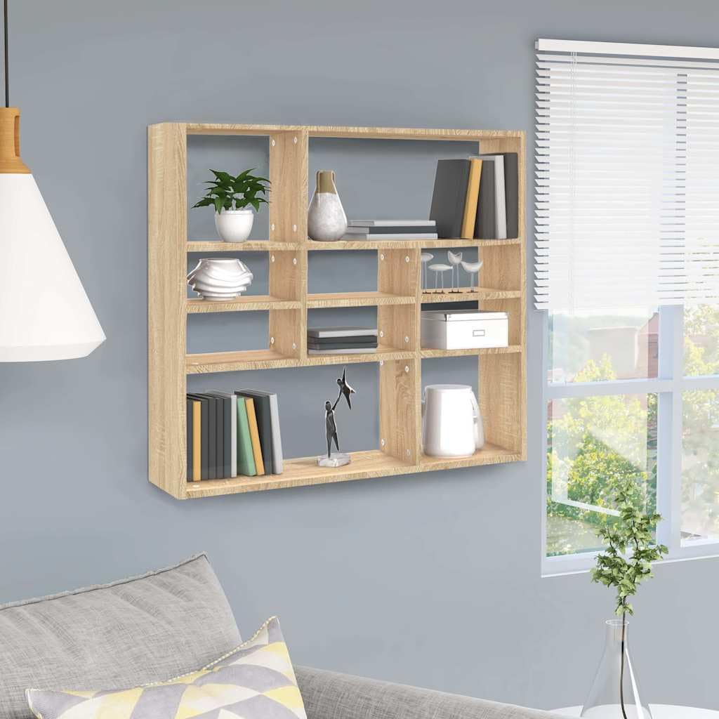 vidaXL Étagère Murale Chêne Sonoma 90x16x78 cm Bois d’ingénierie