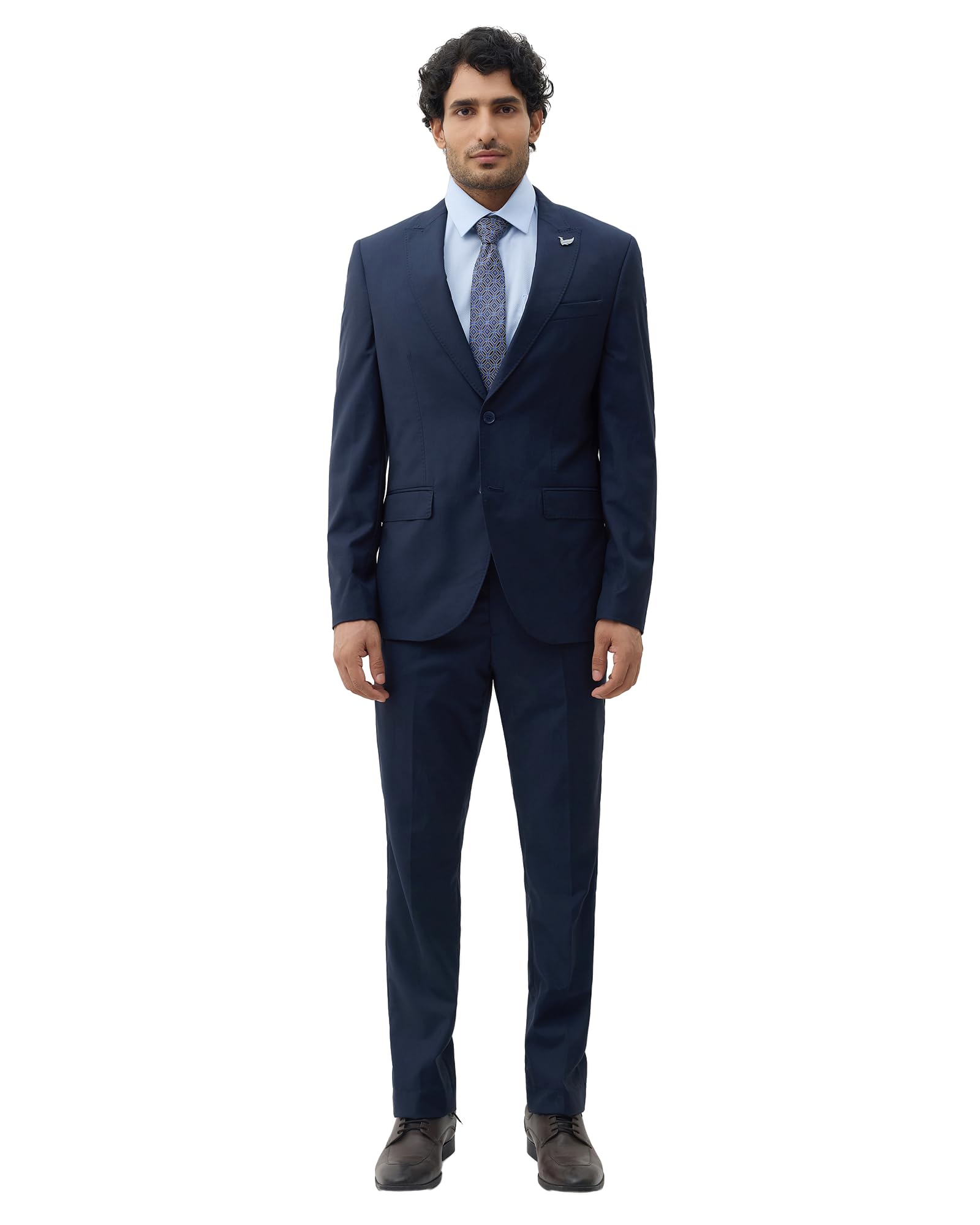 blackberrys Men Textured Slim Fit Suit | Wool Blend | Peak Lapel & Flap Pockets-picture-16