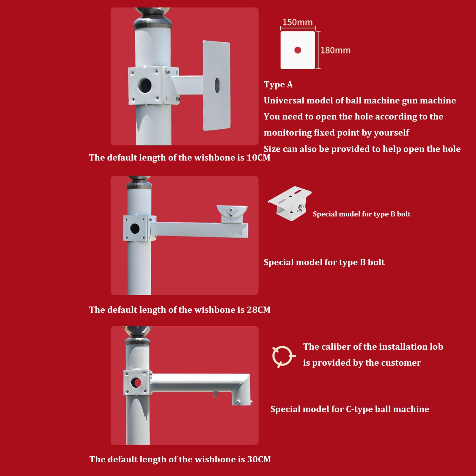 Support de caméra dôme universel, support réglable en aluminium pour la surveillance intérieure et extérieure, idéal pour les écoles, les parkings, les métros