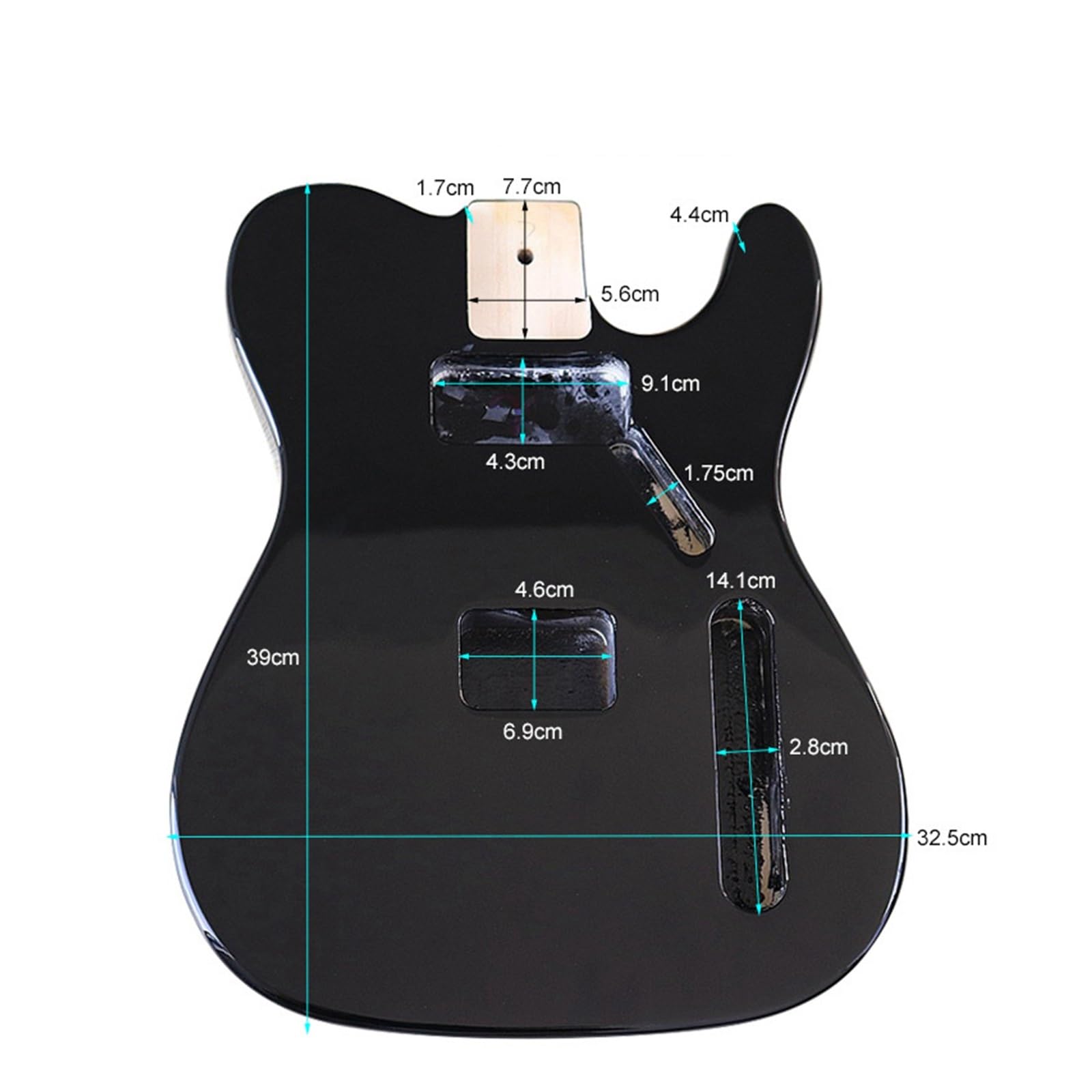 Amazon | ギター DIY エレキギターボディ黒ギターボディ明るい