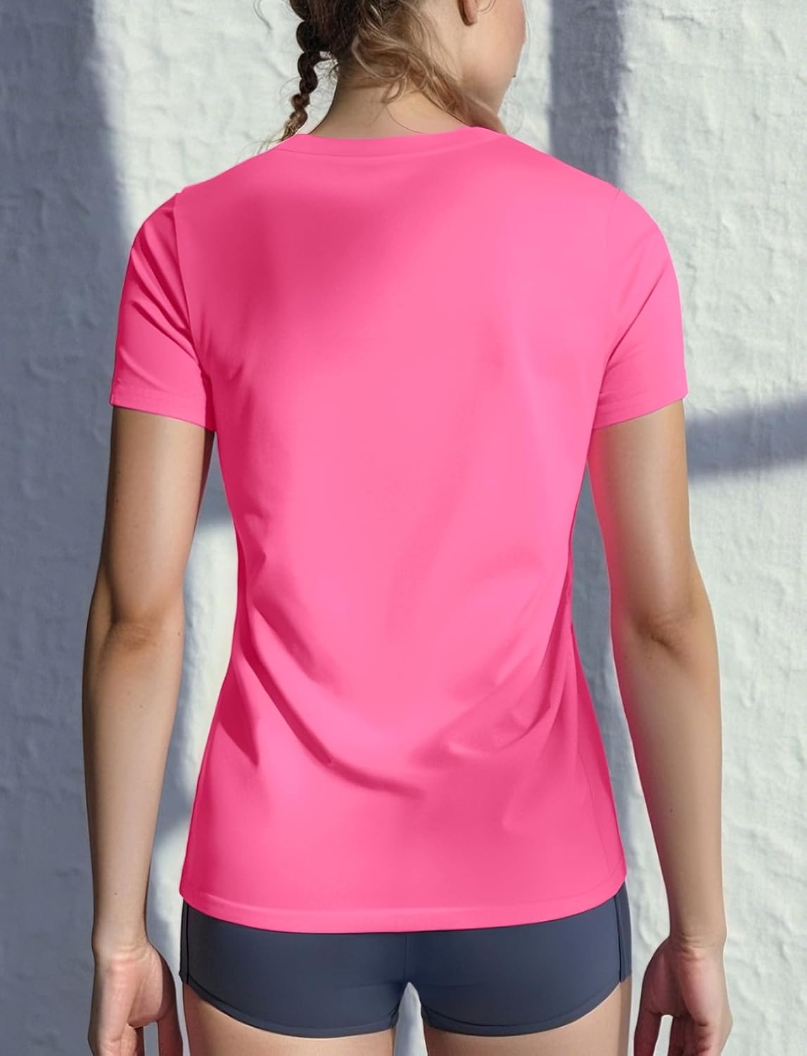 Zengjo Women's Short Sleeve Running Shirts UPF 50+ Sun Protection SPF Quick Dry Athletic Workout T-Shirts - Image 2
