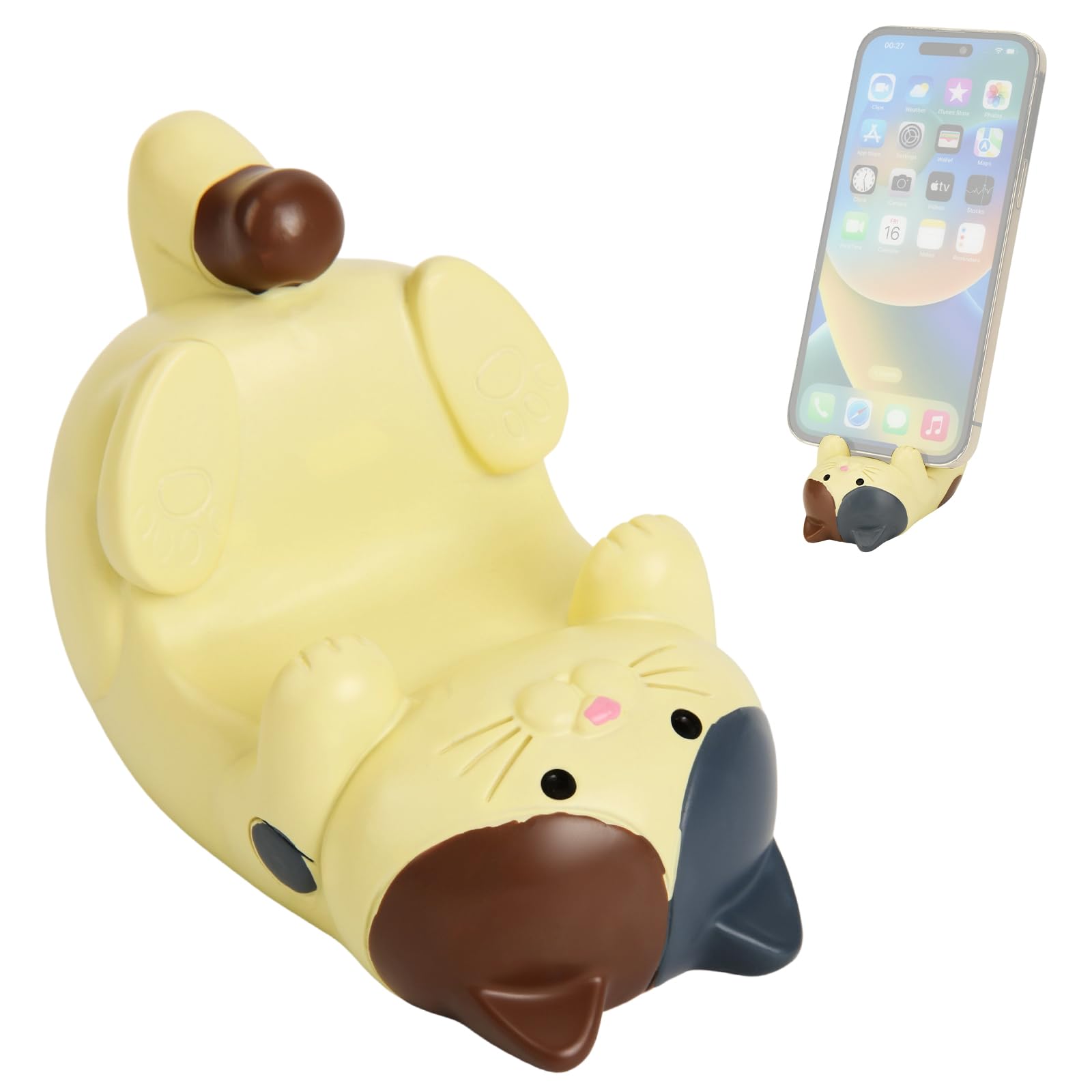 Homakover Adorable Cat Phone Holder,Creative Smartphone Holder Stand,Multifunctional Resin Desk Organizer with Phone Stand, Kindle Holder, Nightstand