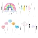 Party Propz Rainbow Cake Topper Decoration - 9Pcs Rainbow Cake Topper | Unicorn Theme | Cake Decoration Items | Cake Decorating Items | Party Decoration Items gallery image