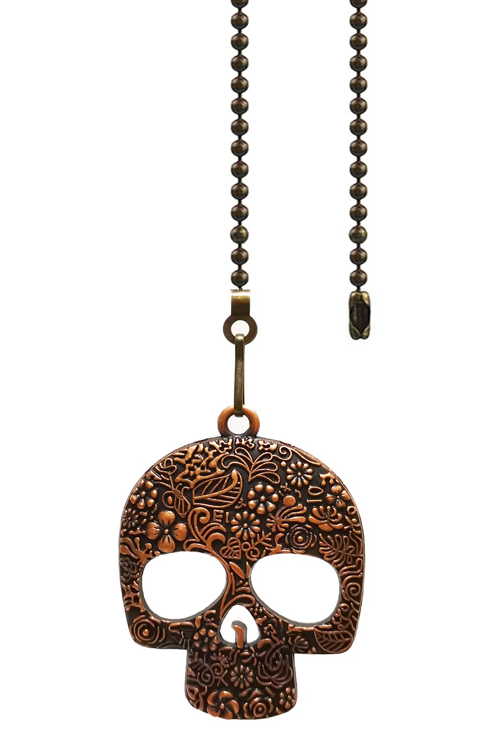 12" Skull Mask Ceiling Fan Pull Chain Extender with Ball Connector