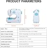 505A Mini Electric Sewing Machine, 12 Built-in Stitches with Extension Table, Portable Household Sewing Kit for Beginners, 27.5x12.1x26cm