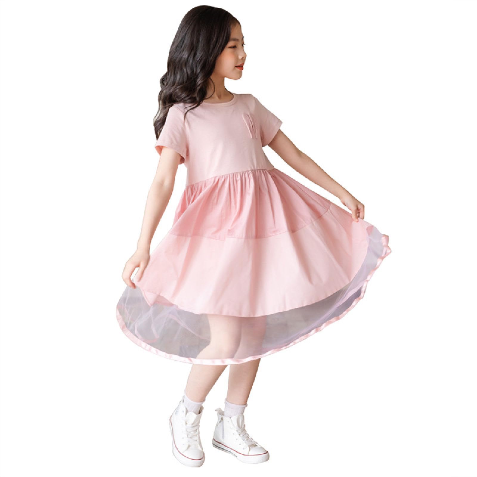 Dziewczęce sukienki w kształcie litery A okrągłe sukienki w stylu casual, imprezowa, dziewczęca letnia sukienka Boho Beach Casual Smocked Maxi sukienki 6-16 lat