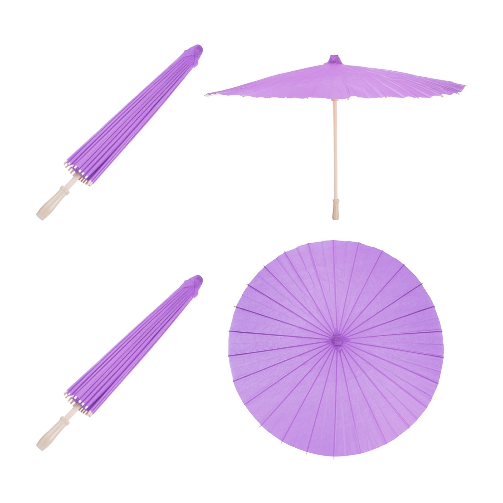 sourcing map 2 Pcs Paper Umbrellas,8" Paper Parasol Umbrella Purple