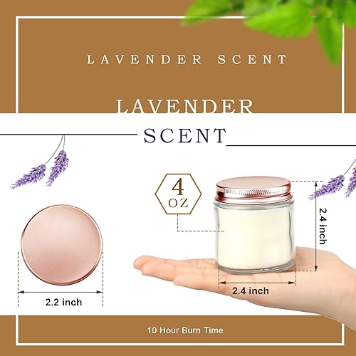 Miniatura 2 de Jutom Paquete de 48 mini velas en tarro de 4 onzas a granel, pequeñas velas de cera perfumadas a lavanda para bodas, baby shower, fiestas, regalos