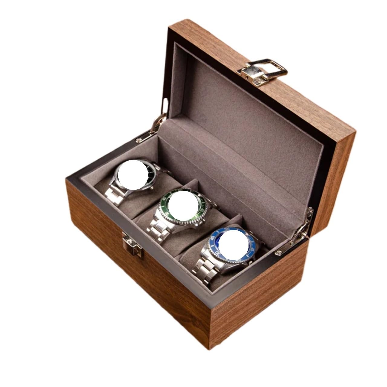 SHENJMAI Watch Box Wooden Watch Box Mens Case Storage Travel Watches Organizer Display Collection Portable