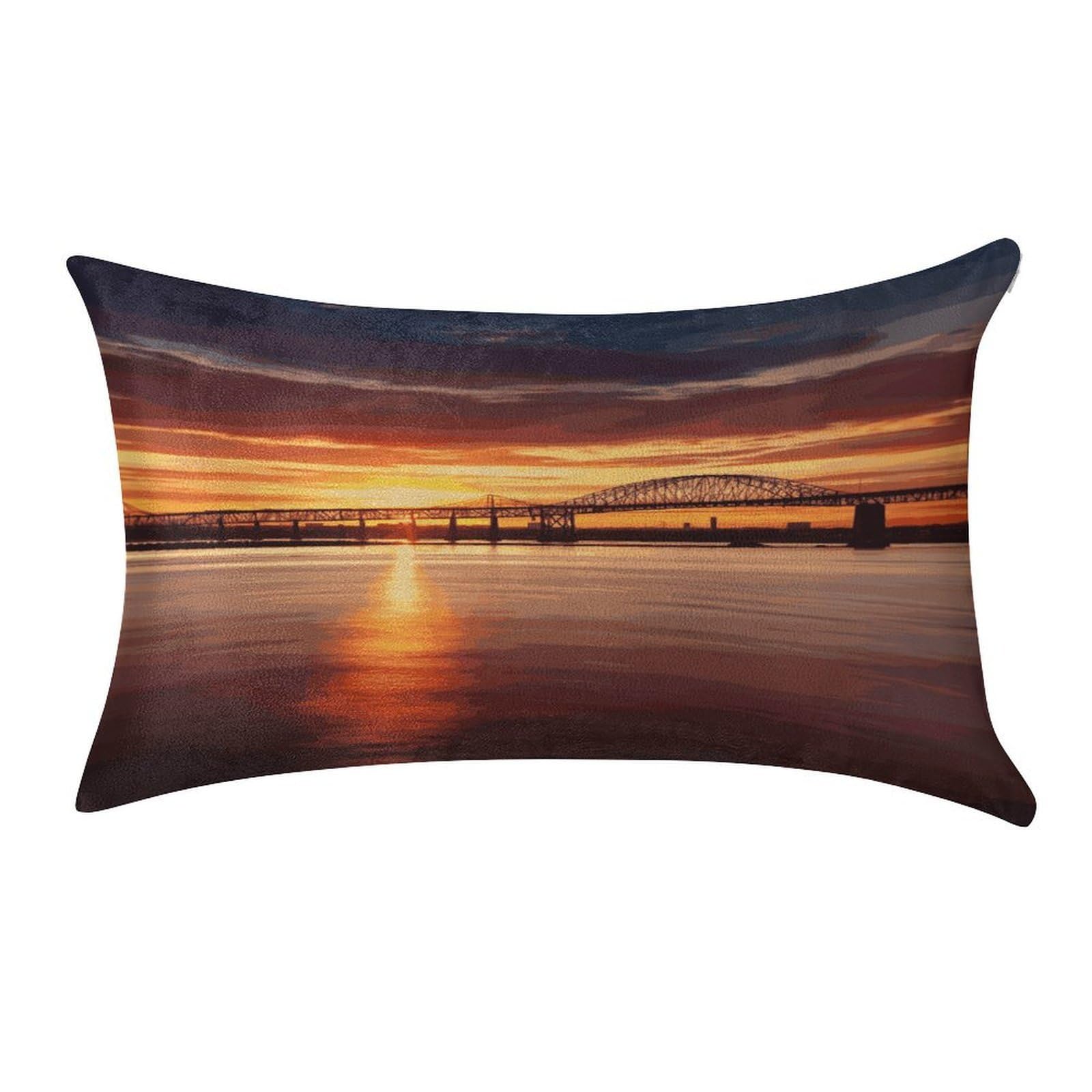 Fekiloot Style Newark Bay Bridge And Sunset Pillow Covers Home Decor Pillow Cases