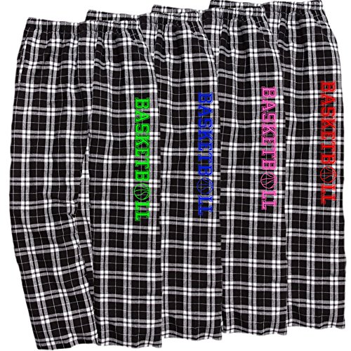 Basketball Black Pink Lounge Flannel Pant with Pockets