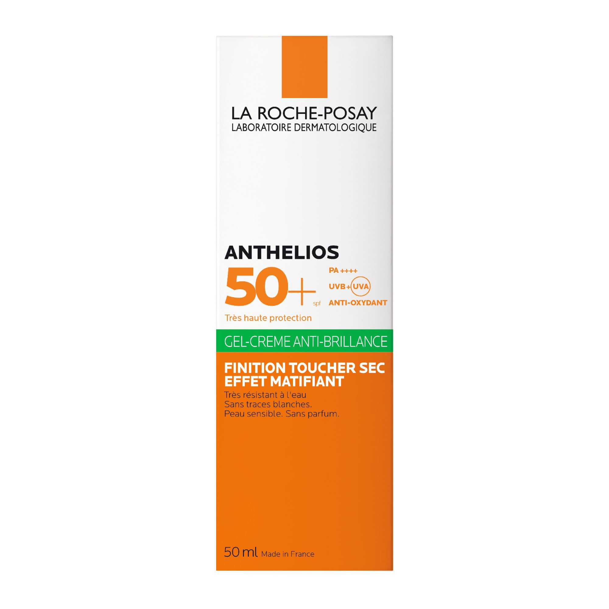 La Roche Posay Gel-Crema, Fotoprotección SPF50+, Resistente al Agua, Sudor y Arena, Efecto Matificante, Fórmula con Mexoryl 400, Anthelios UV-MUNE 400 Oil Control, 50 ml