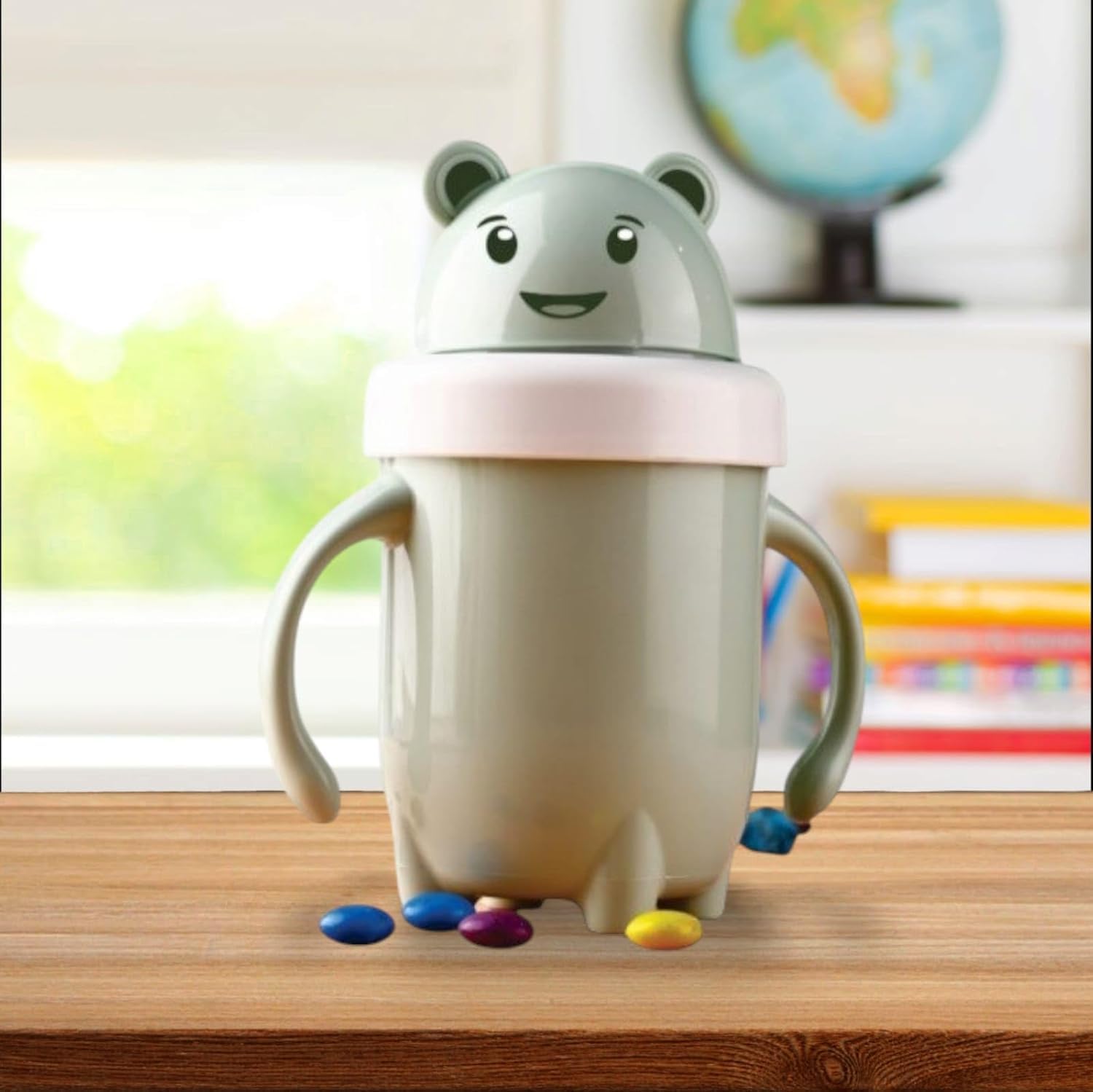 BHAGVAT Stainless Steel Milk Sipper Mug for Kids with Soft Silicone Straw and Handle,Anti-Spill Sippy Cup, BPA Free-300ml-Pack of 1 (Multicolor) Cartoon Theme-image-17