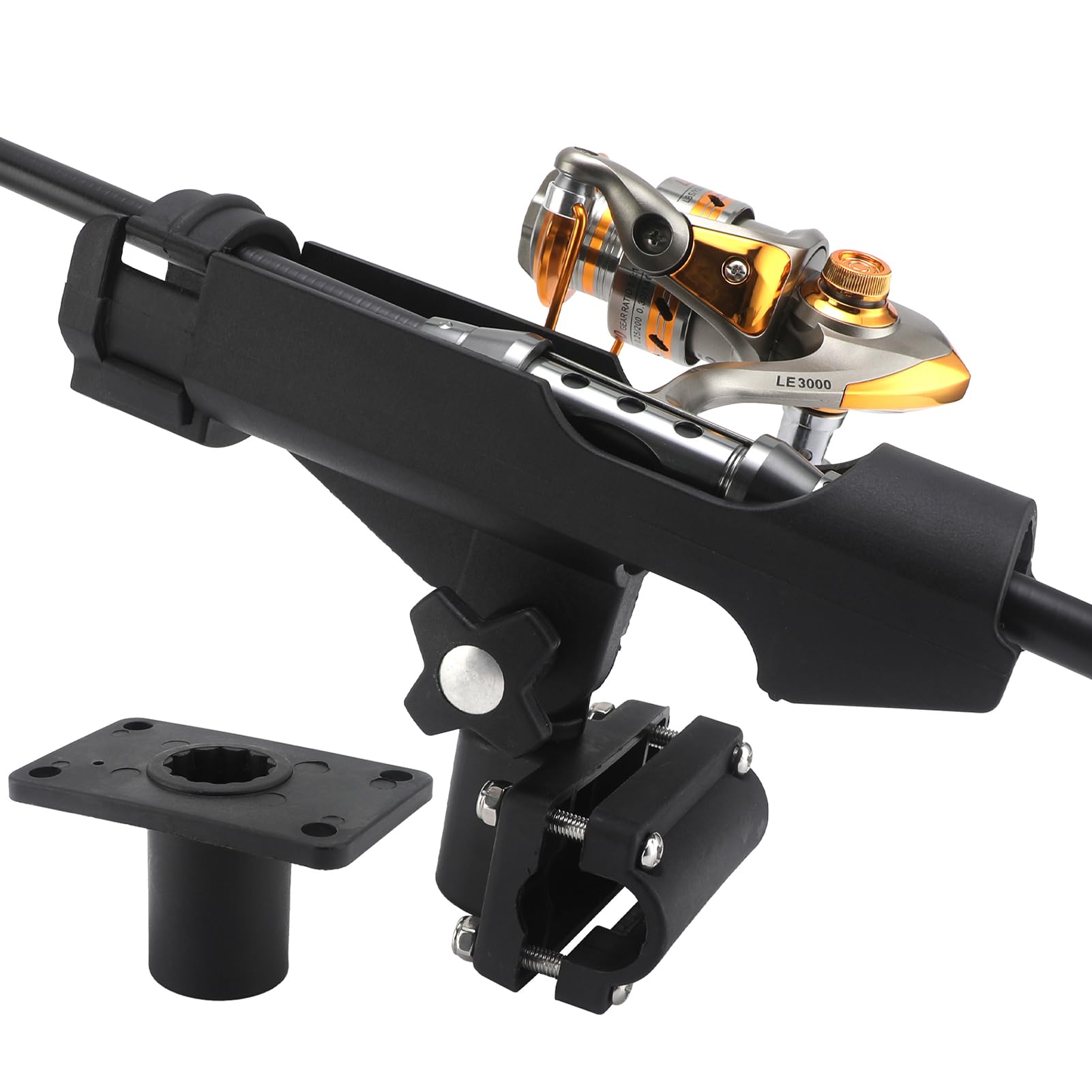 Portacanna da Pesca per Barca da 2 Pacchi, Portacanna Regolabile Powerlock con Supporto per Canna da Pesca per Kayak a Doppio Uso Facile