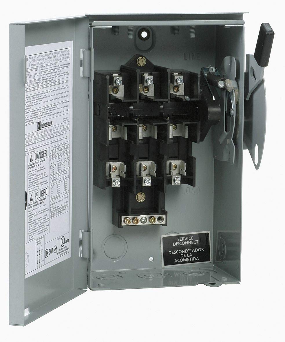 Eaton Safety Switch, 3R NEMA Enclosure Type, 30 Amps AC, 7-1/2 HP