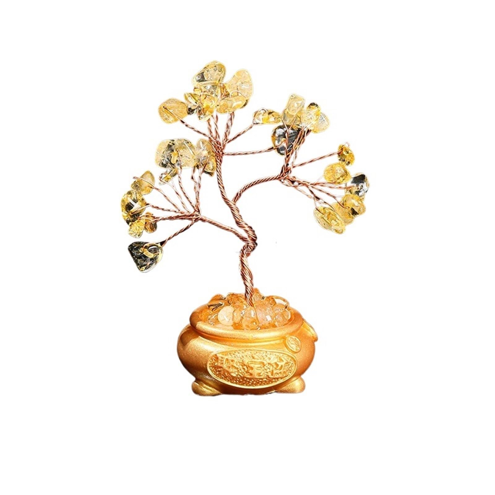 Dazhua 1pc Natural Gravel Stone Tree - Healing Gemstone Decor For Home And Office(Citrine)