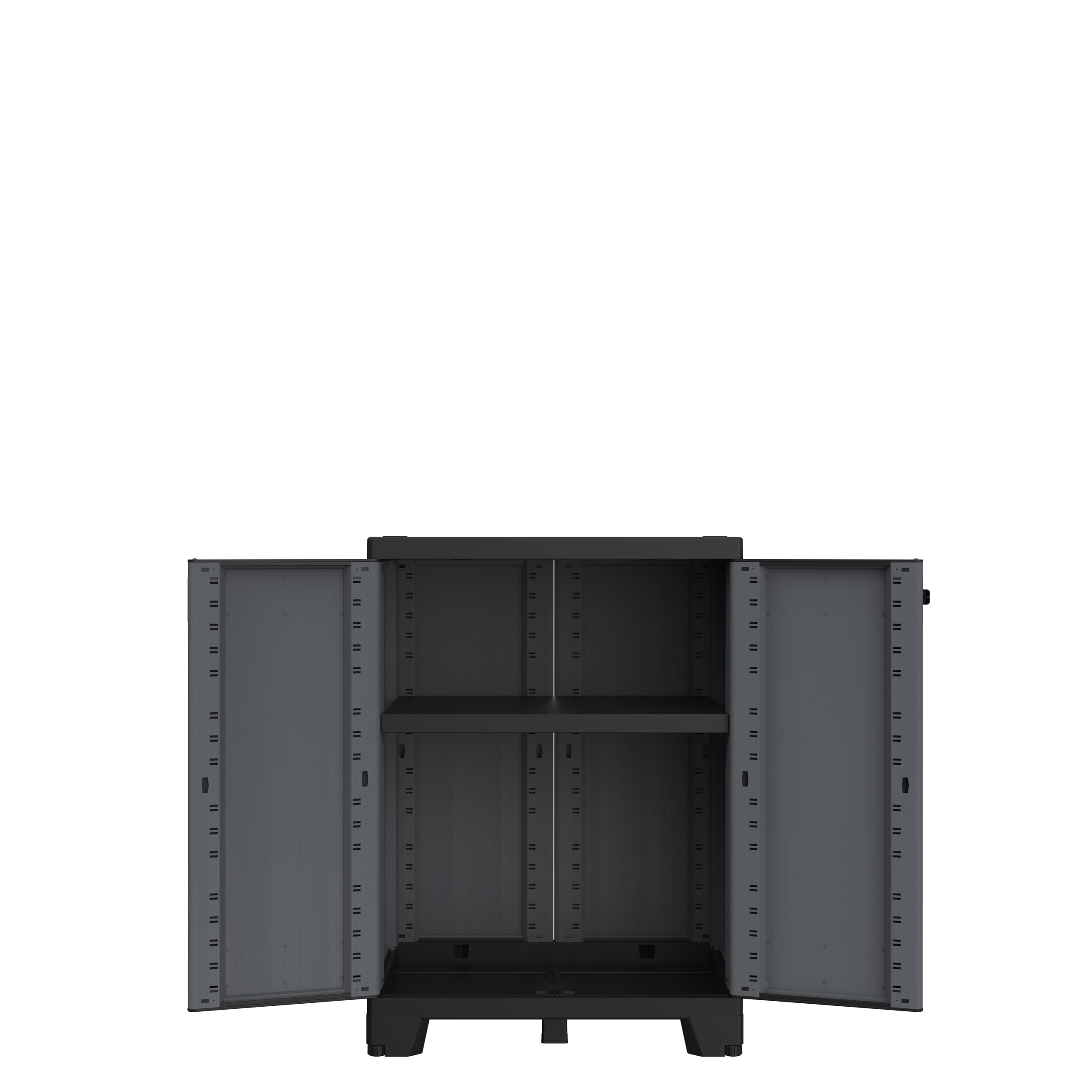 Terry - Ardesia 680, Schrank mit 2 Türen, 1 verstellbarem Regalboden, Steinoptik-Finish, für überdachten Innen- und Außenbereich, 68x39x93,5 cm