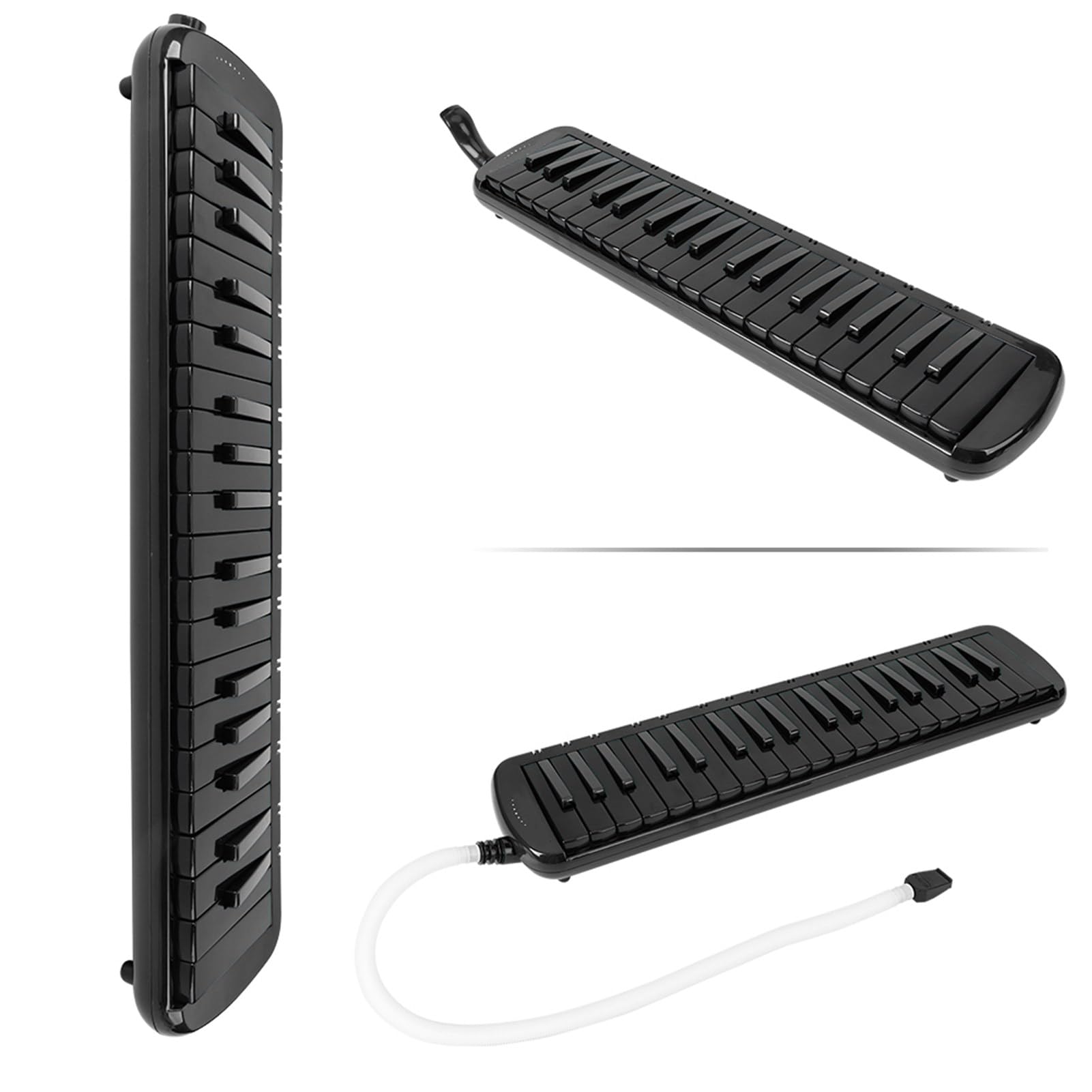 Melodica 37-Tasten-Blasmusikinstrument, geeignet für Anfänger-Übungstasche F37s (Schwarz)