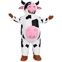 Inflatable Cow Costume for Adults Funny Blow Up Animal Mascot Suit