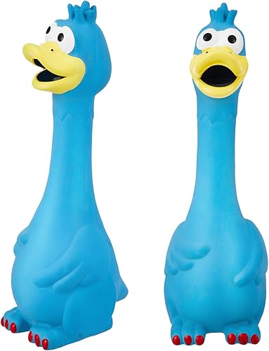 Hungdao 1 pieza de juguetes de caballo de látex chirriante de pollo chirriante bolas de pavo para jugar falsos juguetes de pollo gritando para